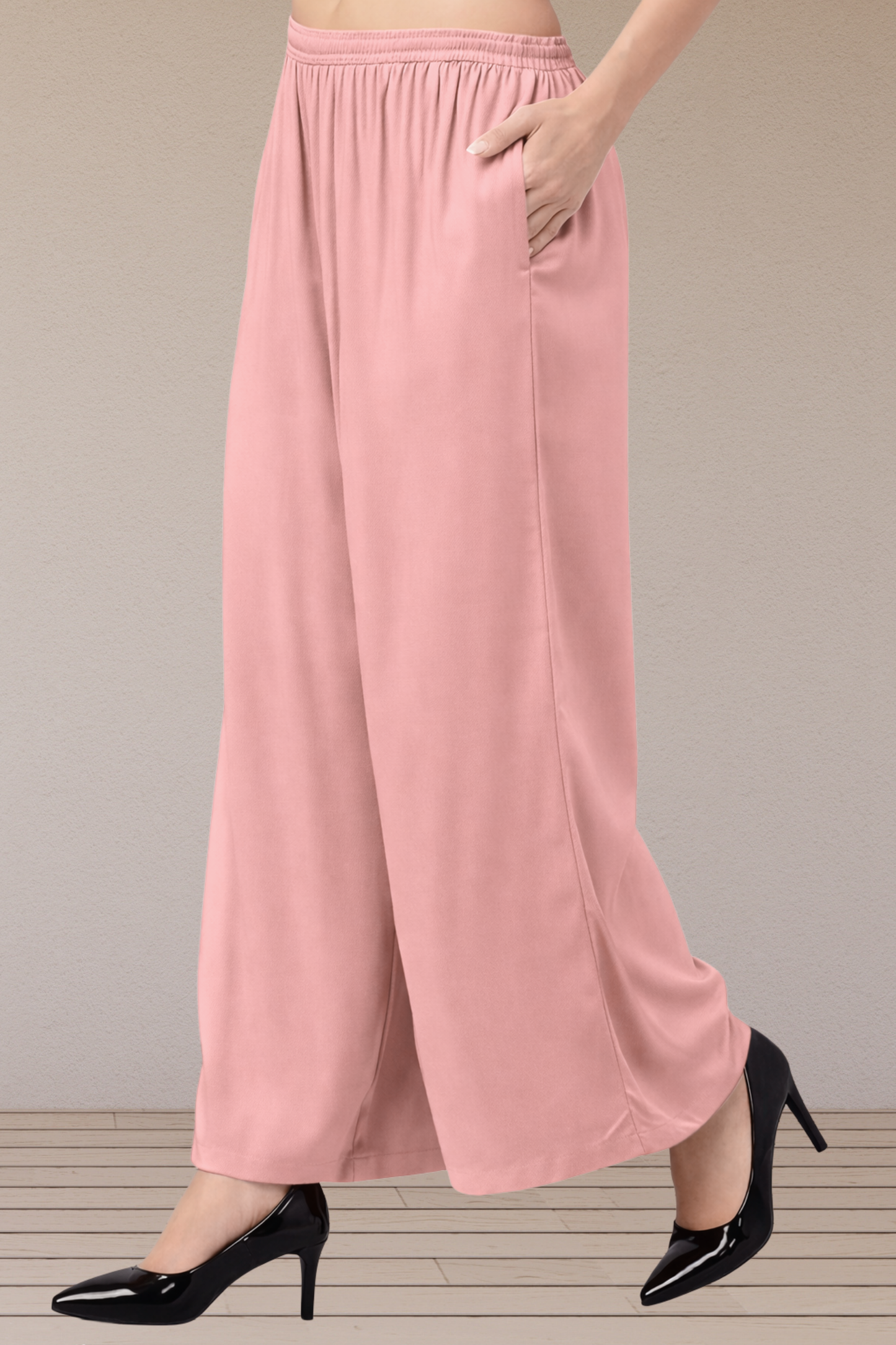 Peach Flared Palazzo Pant