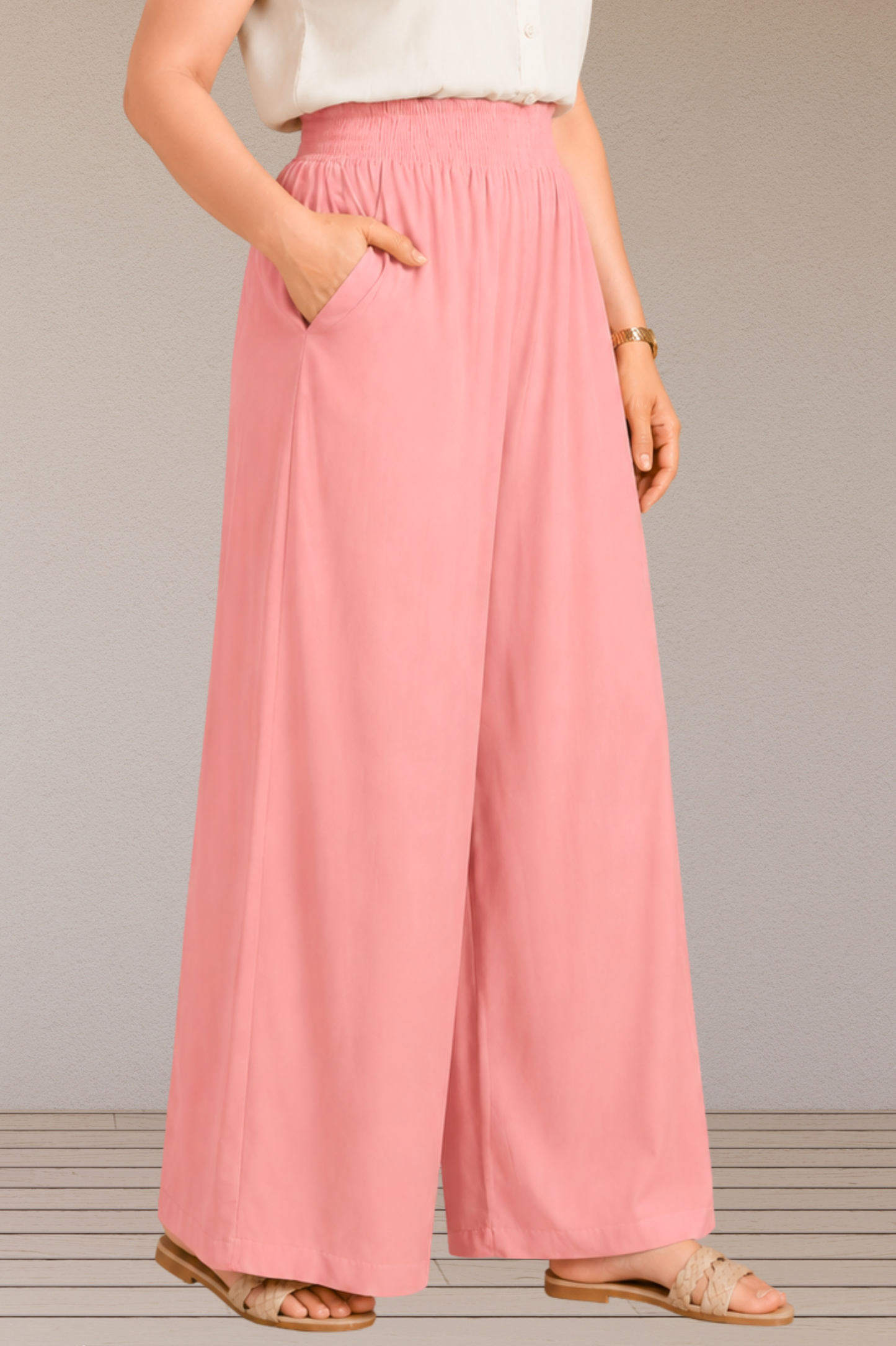 Peach Flared Palazzo Pant