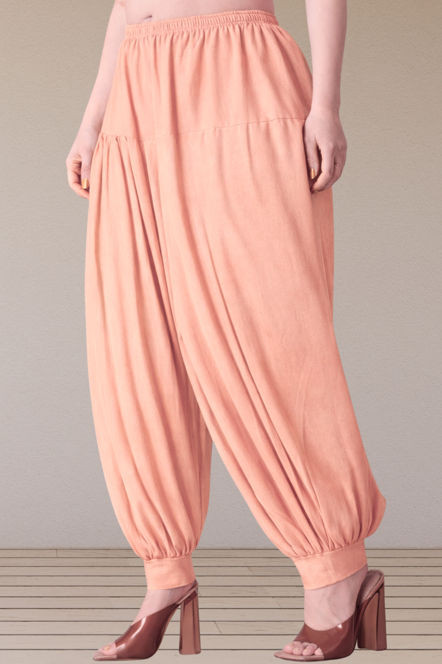 Peach Rayon Afghani Salwar