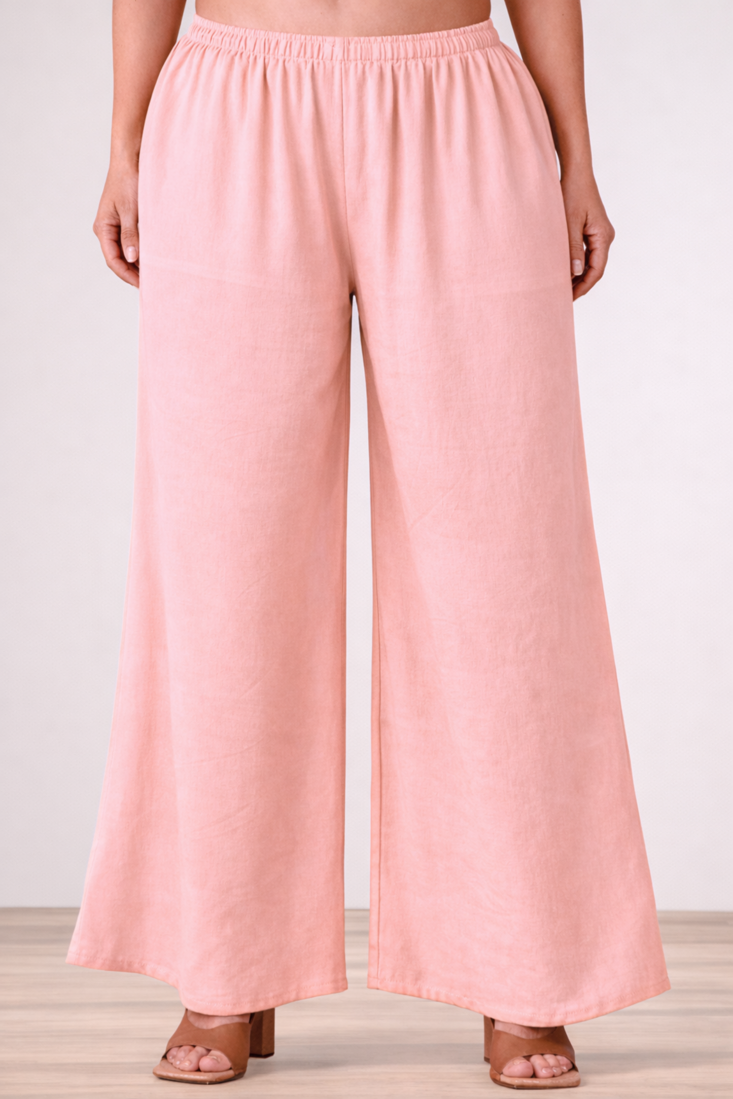 Peach Rayon Loose Palazzo