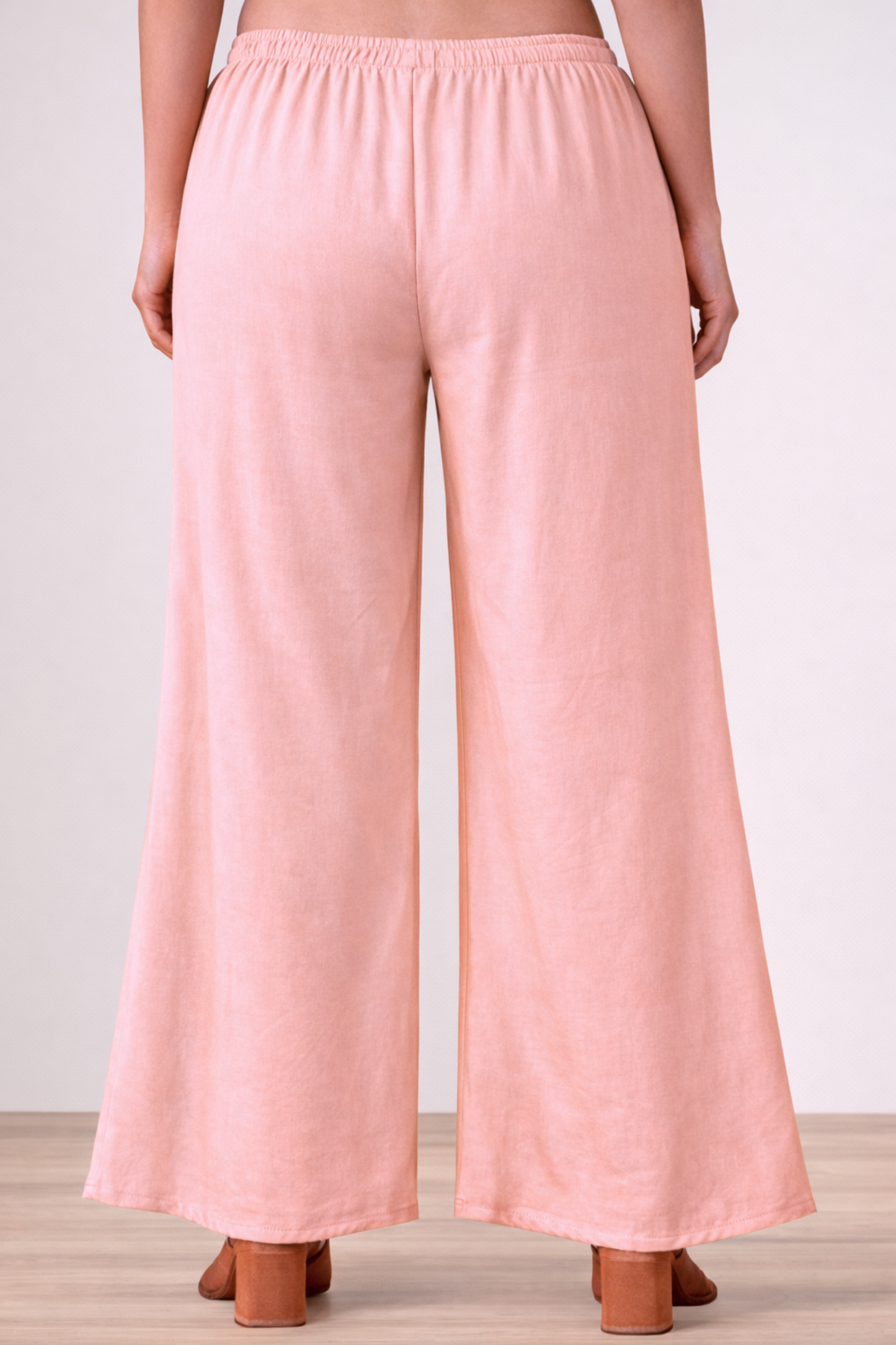 Peach Rayon Loose Palazzo