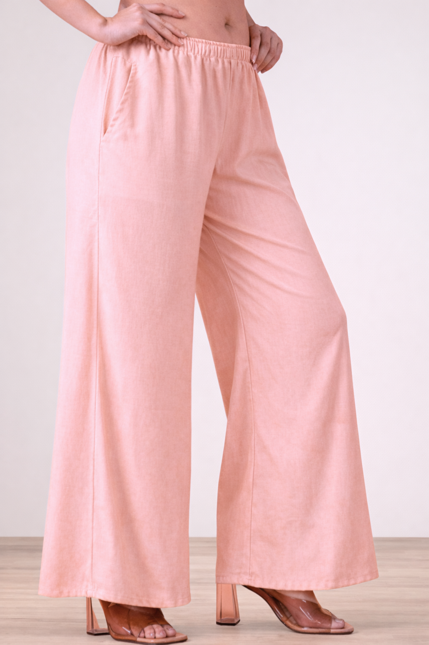 Peach Rayon Loose Palazzo
