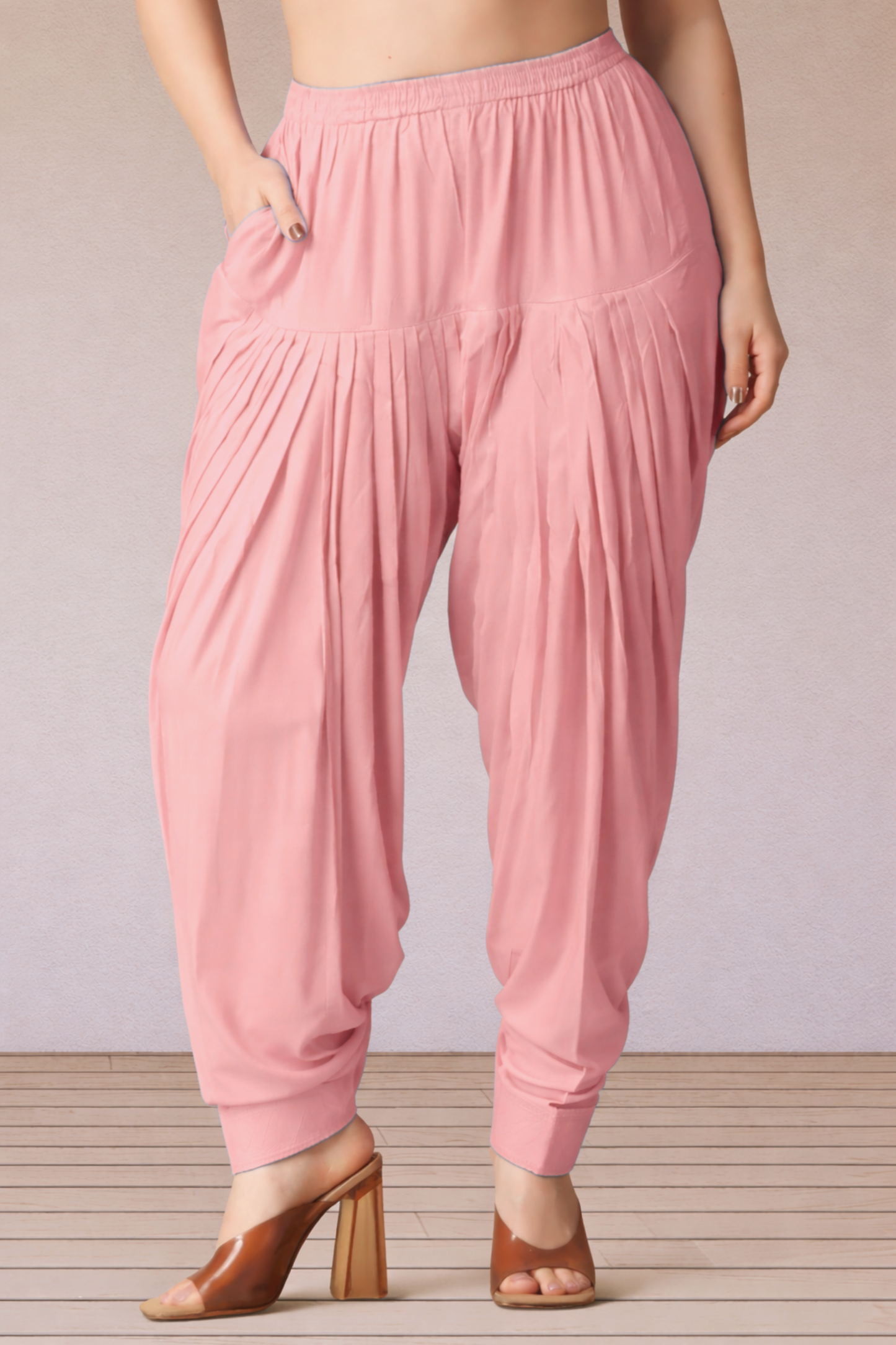 Peach Rayon Patiala Salwar