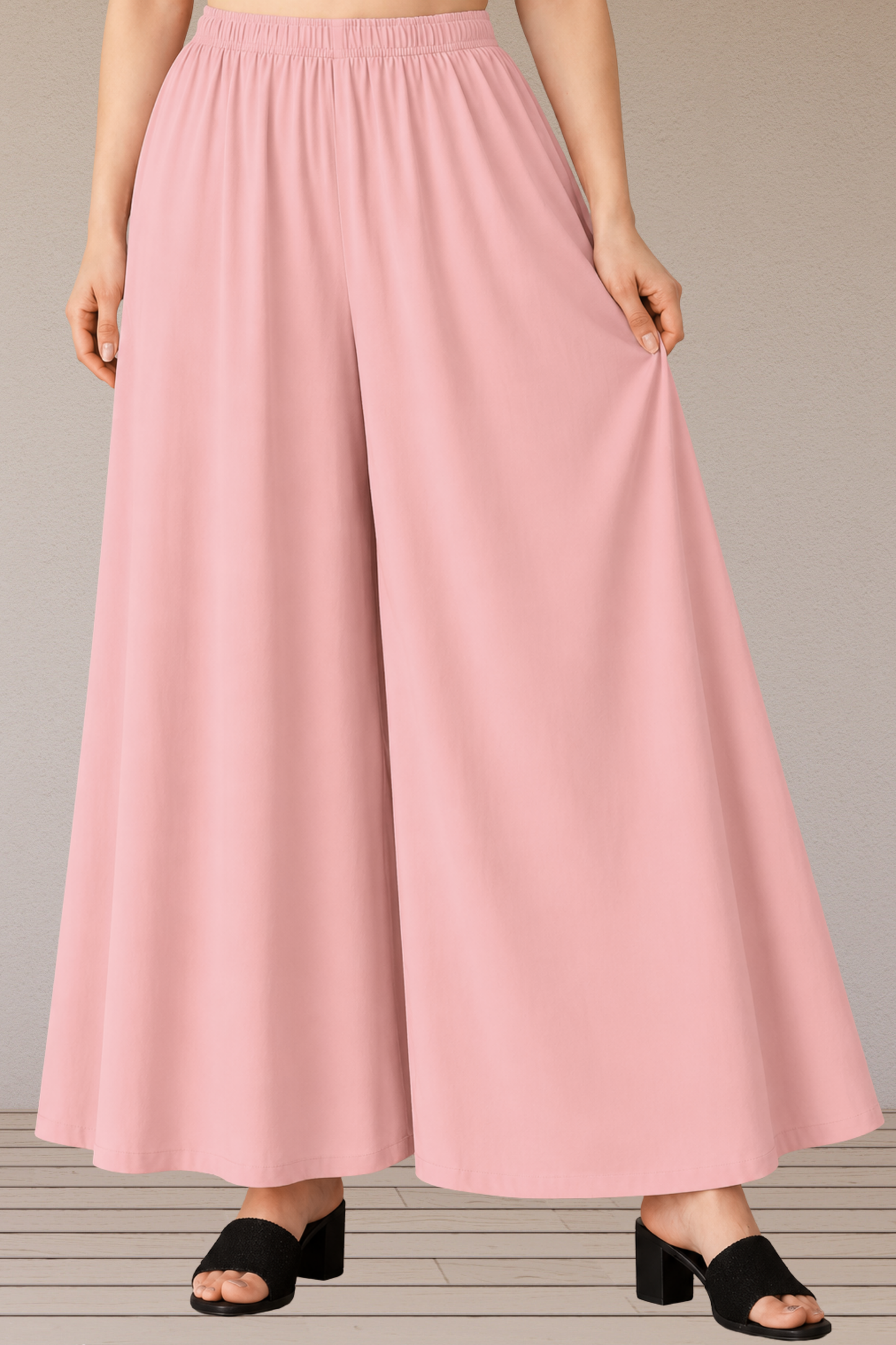 Peach Rayon Skirt Palazzo