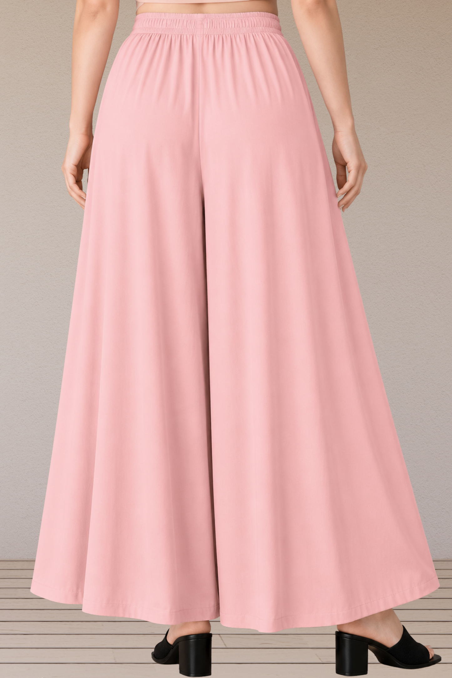 Peach Rayon Skirt Palazzo