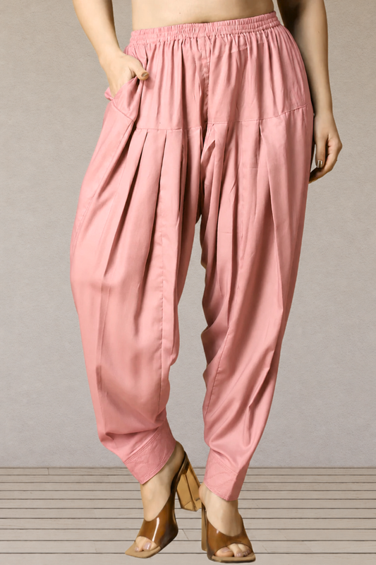 Peach Rayon Pleated Salwar