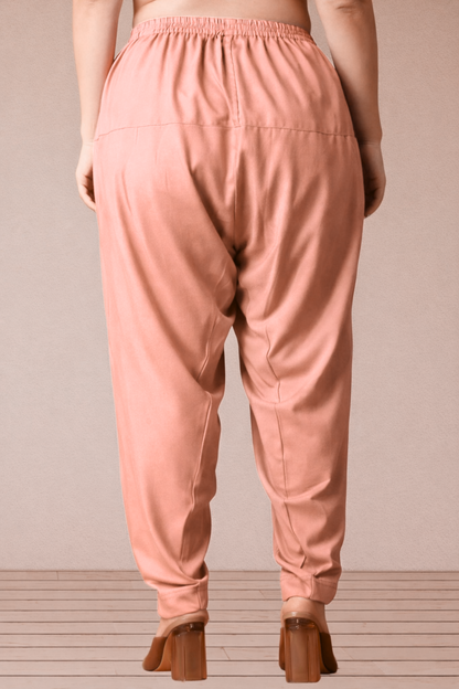 Peach Straight Rayon Salwar Pants