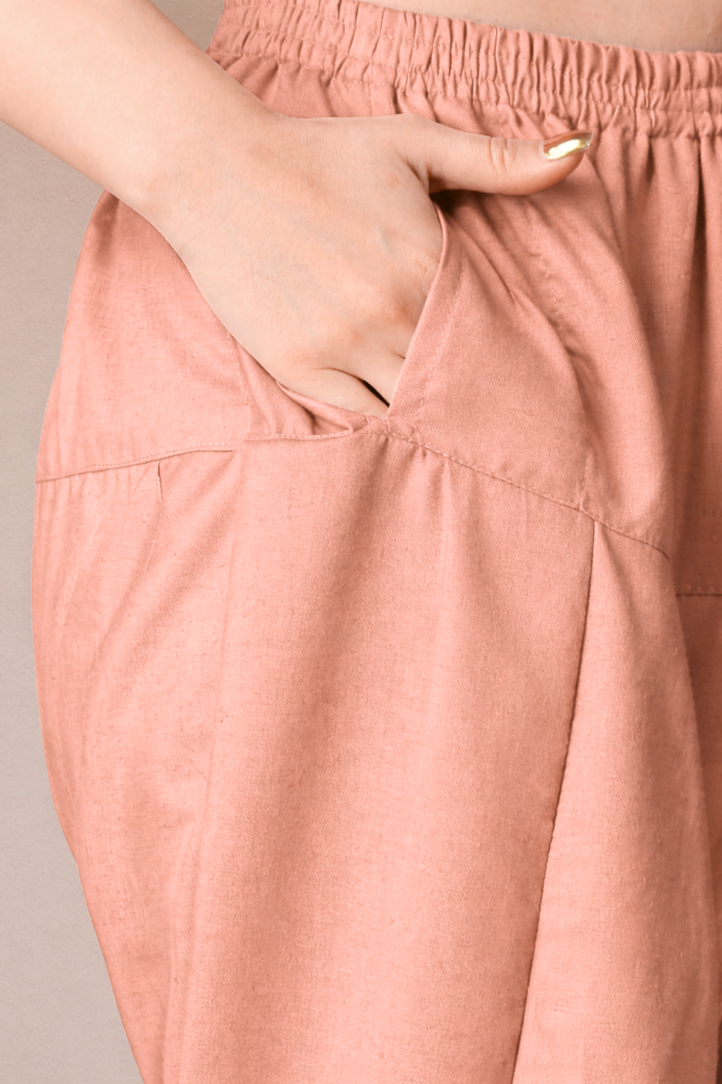 Peach Straight Rayon Salwar Pants