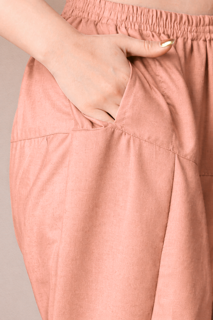 Peach Straight Rayon Salwar Pants