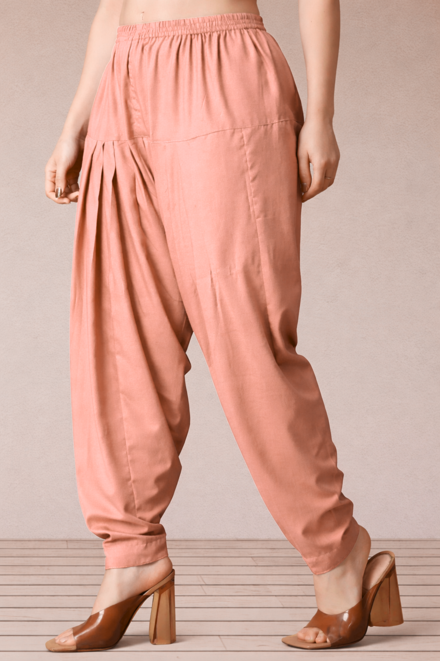 Peach Straight Rayon Salwar Pants