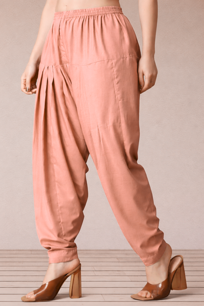Peach Straight Rayon Salwar Pants