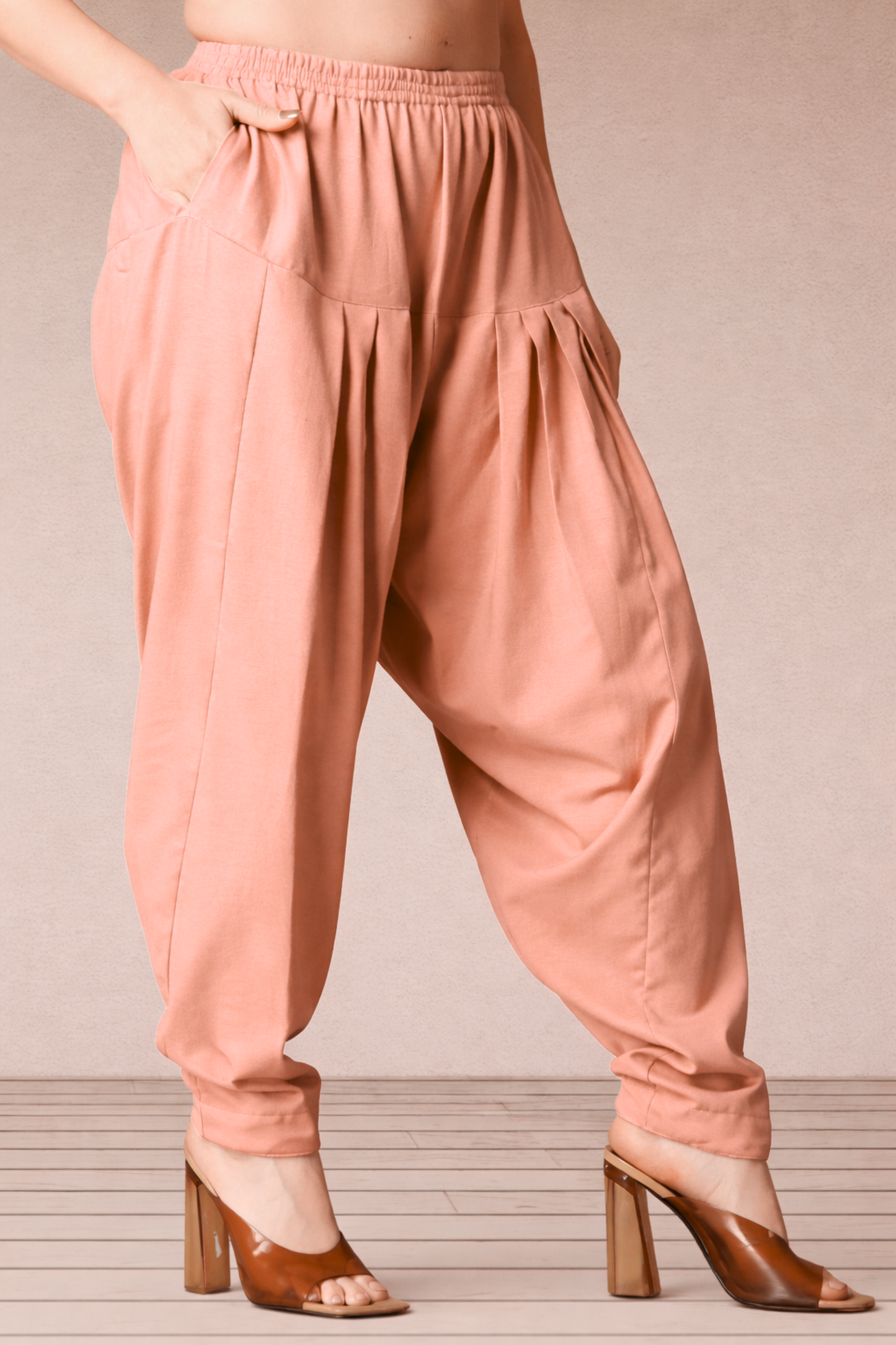 Peach Straight Rayon Salwar Pants