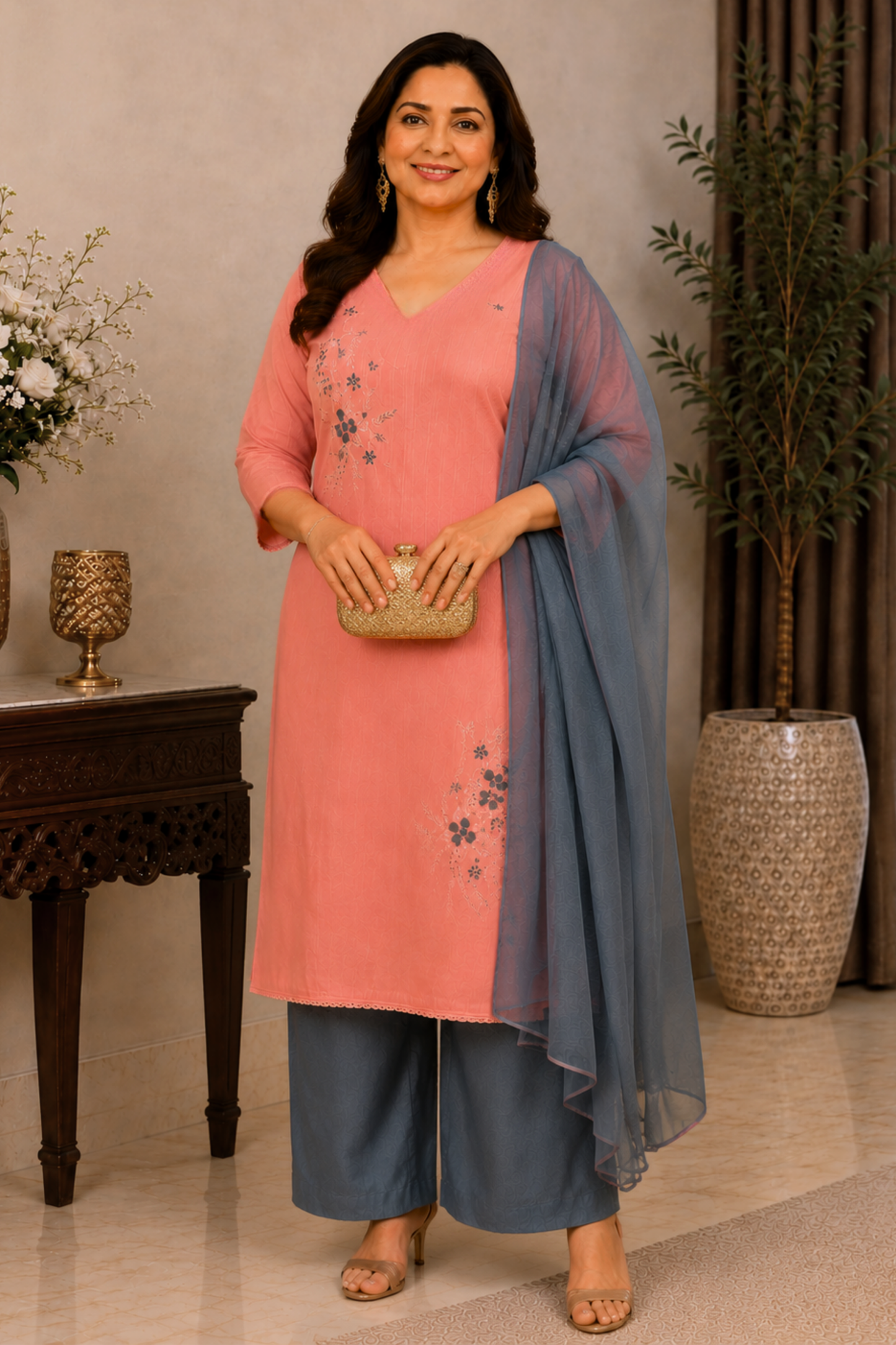 Peachy Meher Straight Suit Set