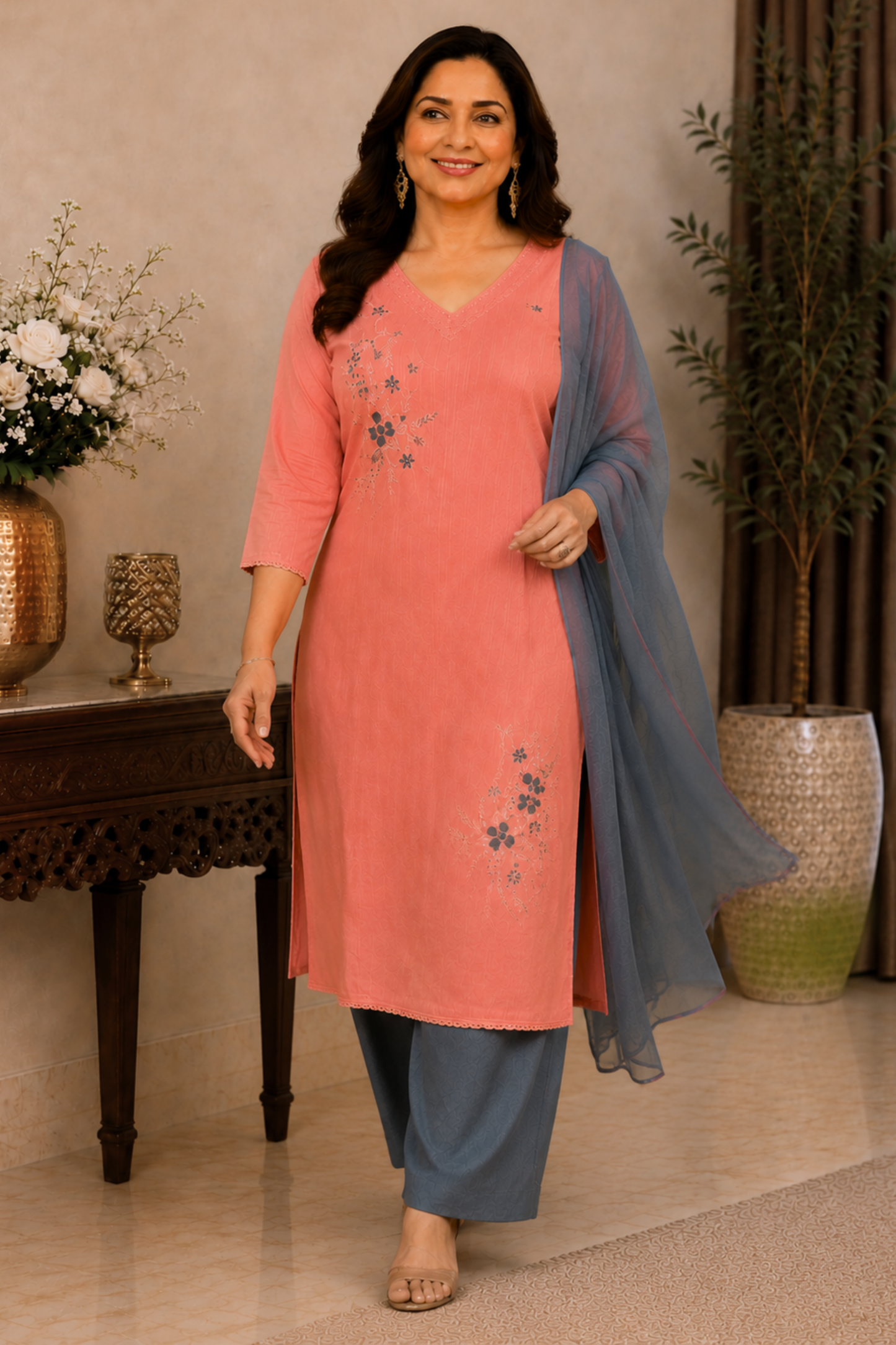Peachy Meher Straight Suit Set