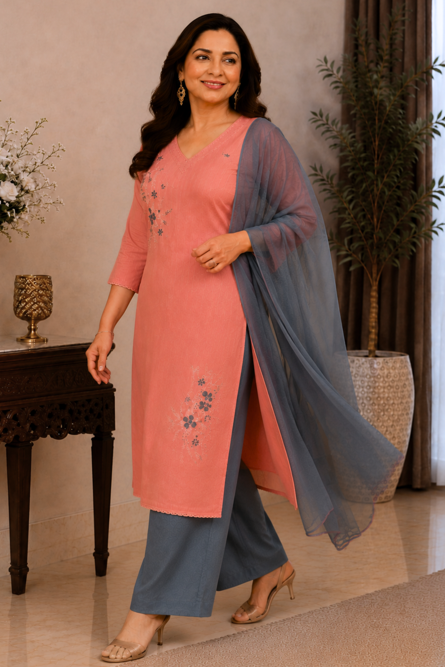 Peachy Meher Straight Suit Set
