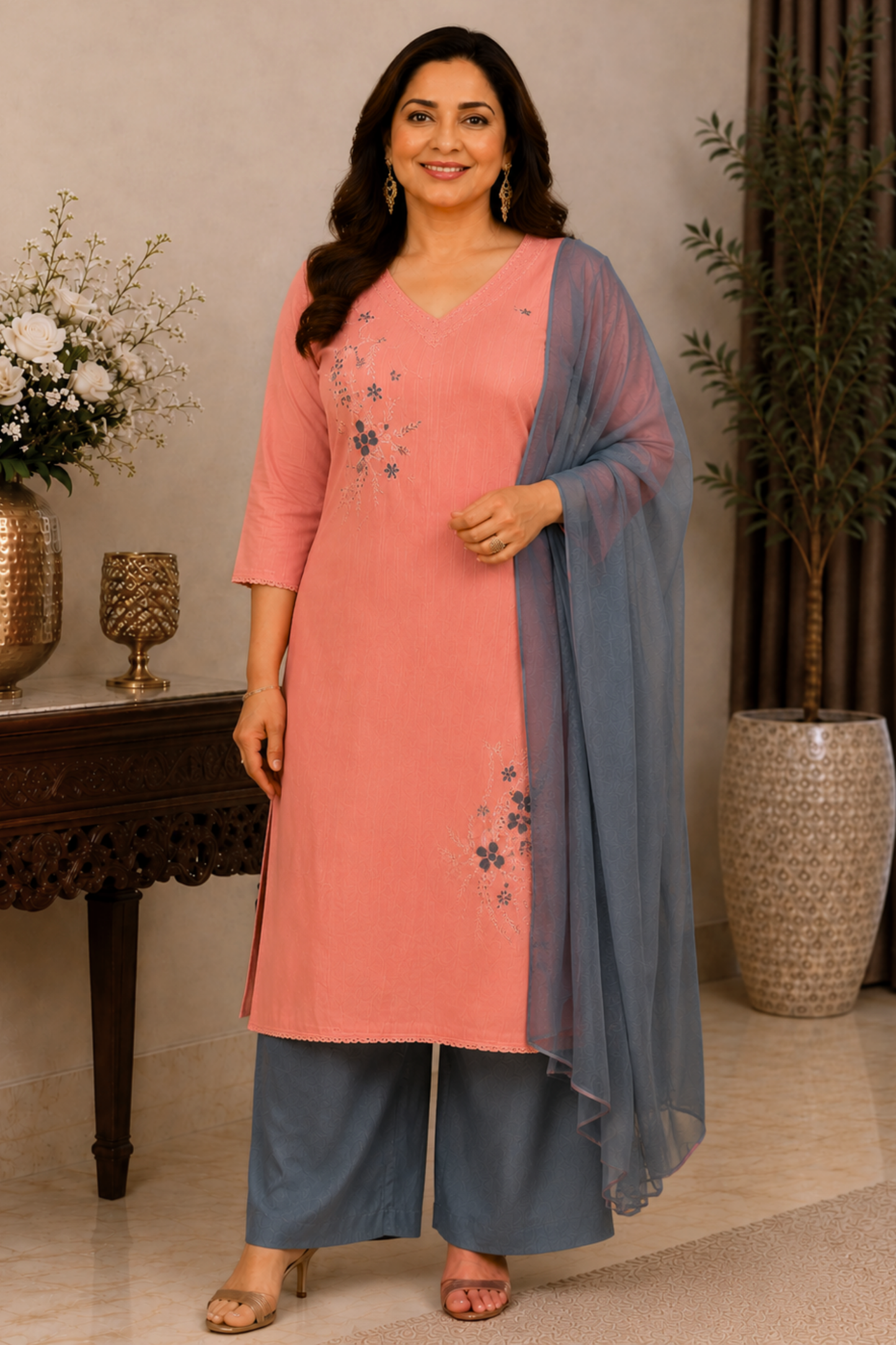 Peachy Meher Straight Suit Set