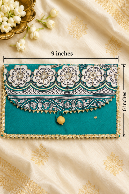Peacock Elegance Handcrafted Shagun Envelope