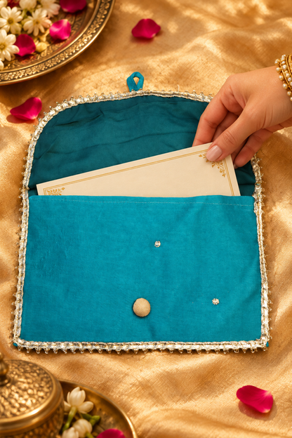 Peacock Elegance Handcrafted Shagun Envelope