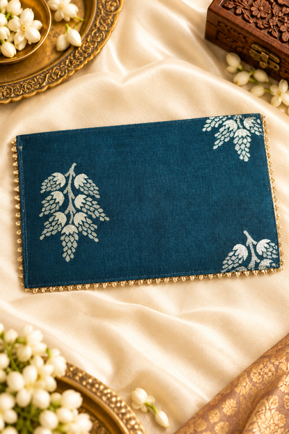 Peacock Teal Handcrafted Shagun Envelope