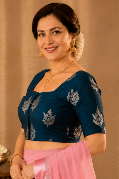 Peacock Green Silk Blouse