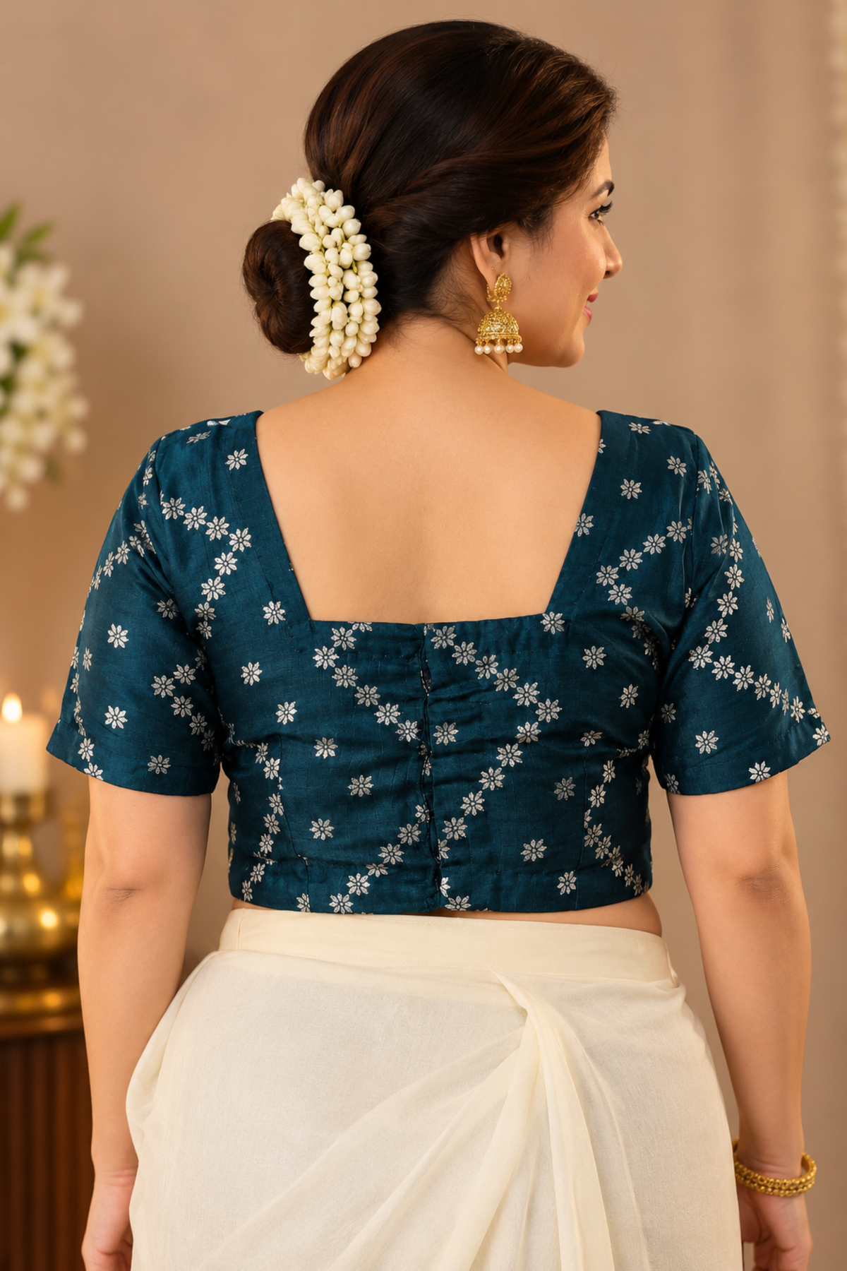 Peacock Green Silk Blouse