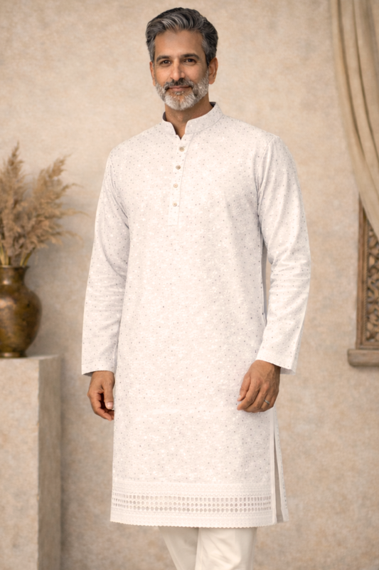 Pearl Radiance Sequined Kurta Pajama