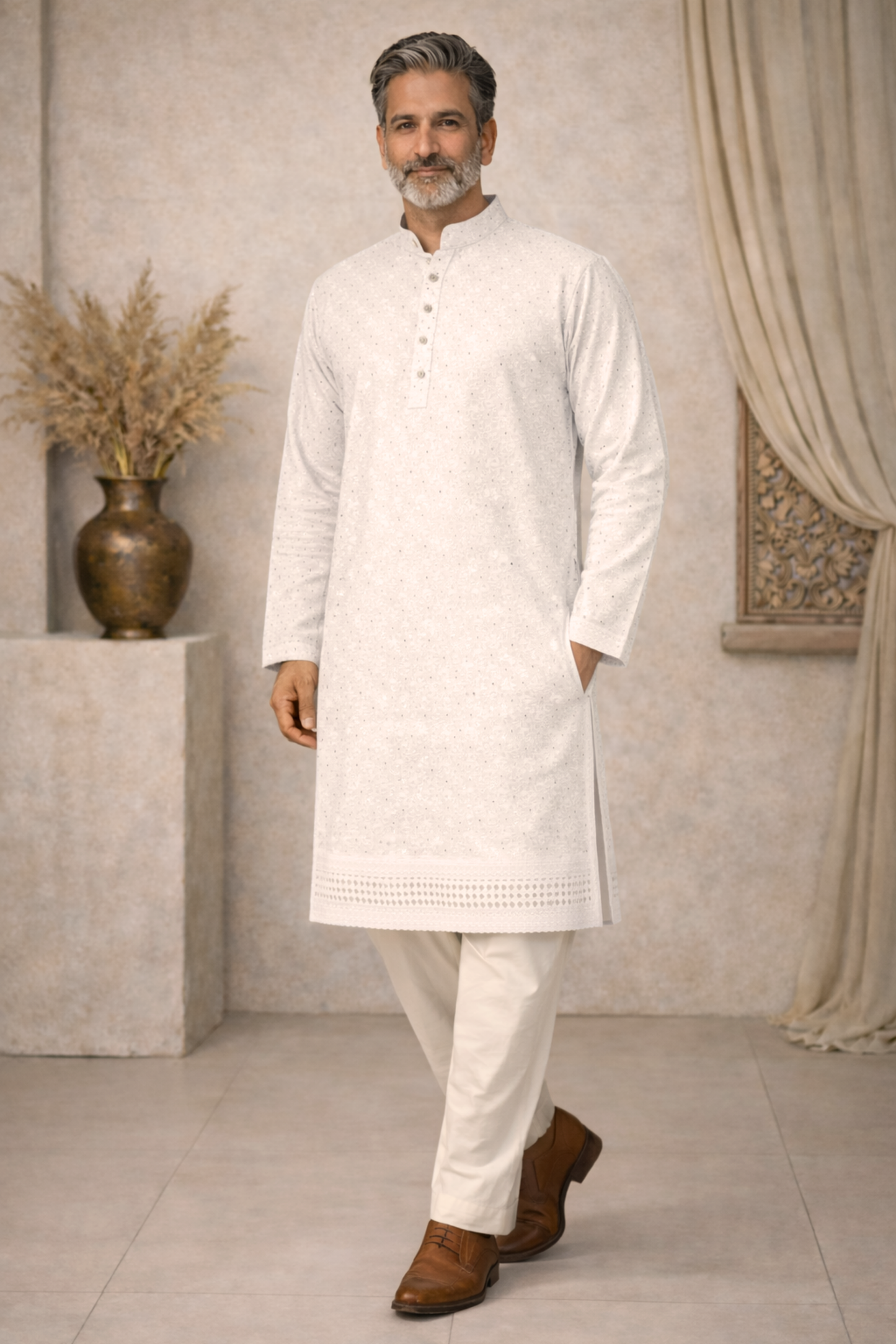 Pearl Radiance Sequined Kurta