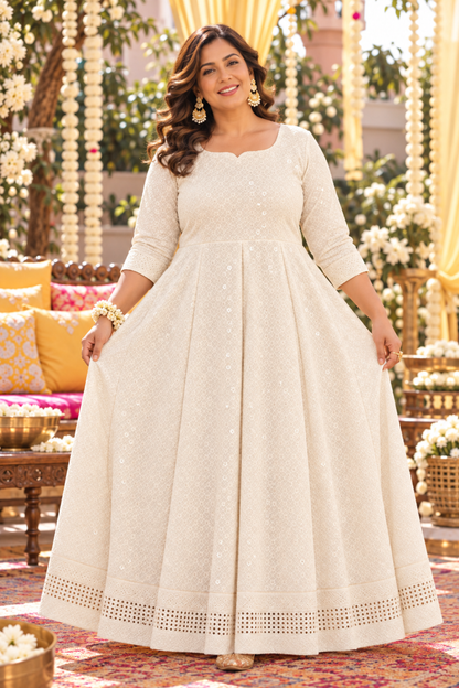 Pearl Radiance Sequined Fancy Dress
