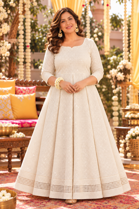 Pearl Radiance Sequined Fancy Dress