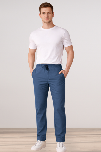 Persian Blue Cotton Track Pants