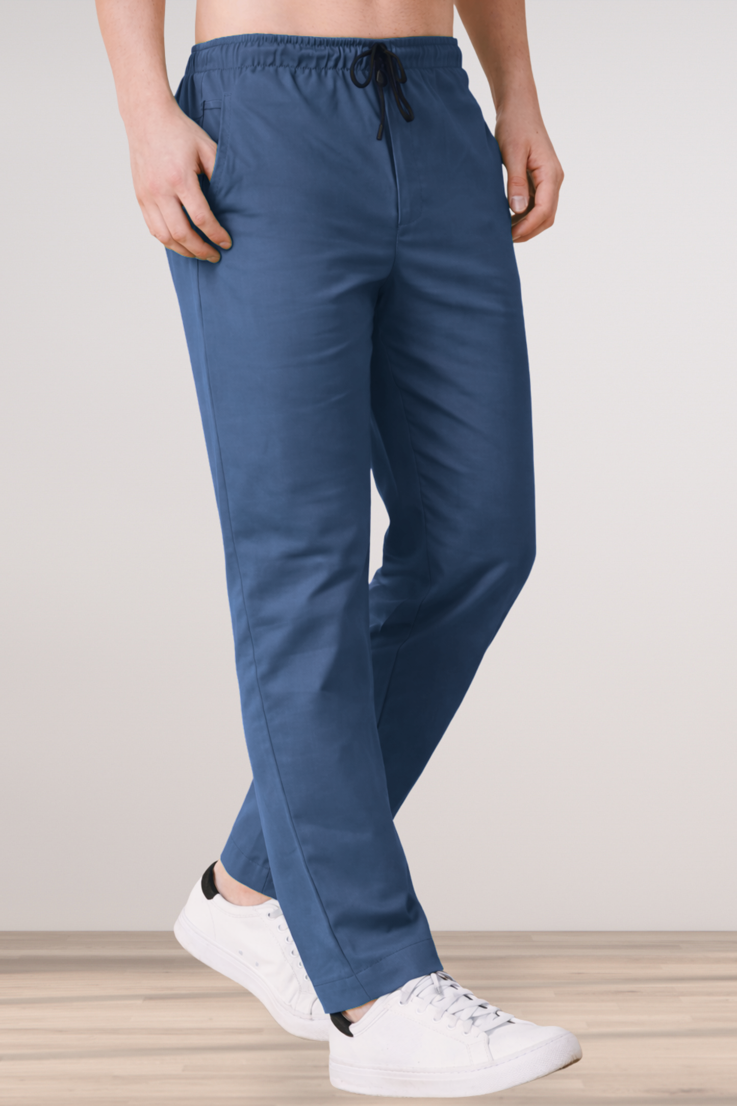 Persian Blue Cotton Track Pants