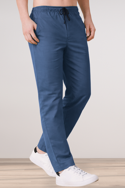 Persian Blue Cotton Track Pants