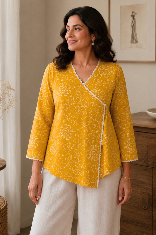 Pihu Bandhani Cotton Short Kurta