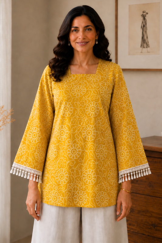 Pihu Bandhani Cotton Top