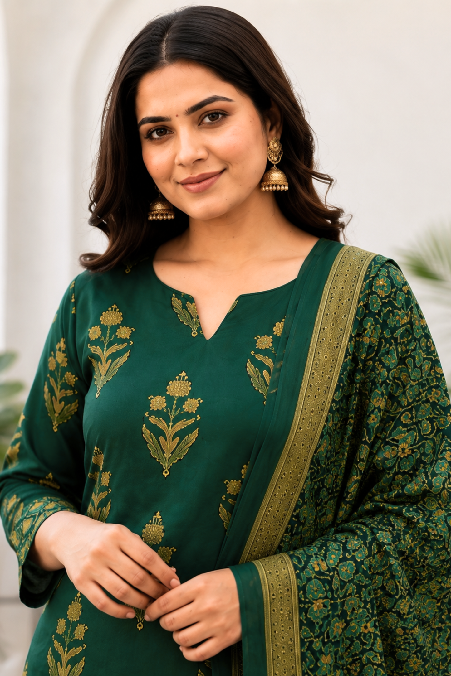 Forest Muse Block Printed Cotton Suit