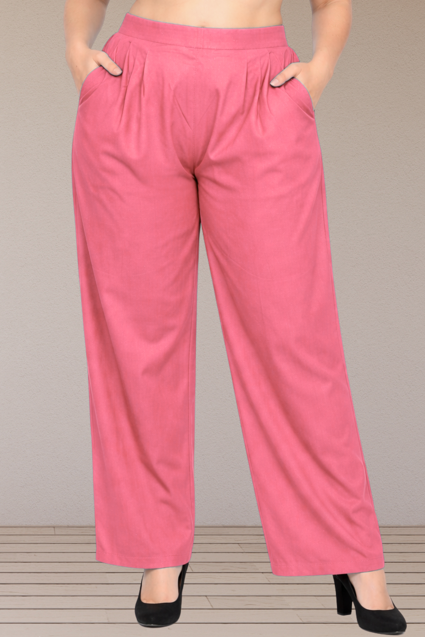 Pink Belted Cotton Palazzo