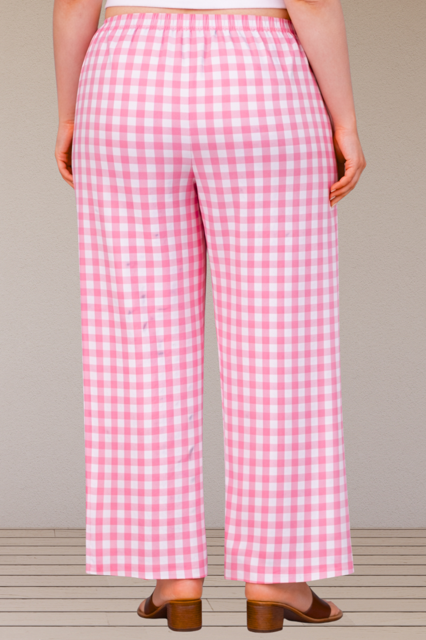 Pink Checked Cotton Pajama Pant