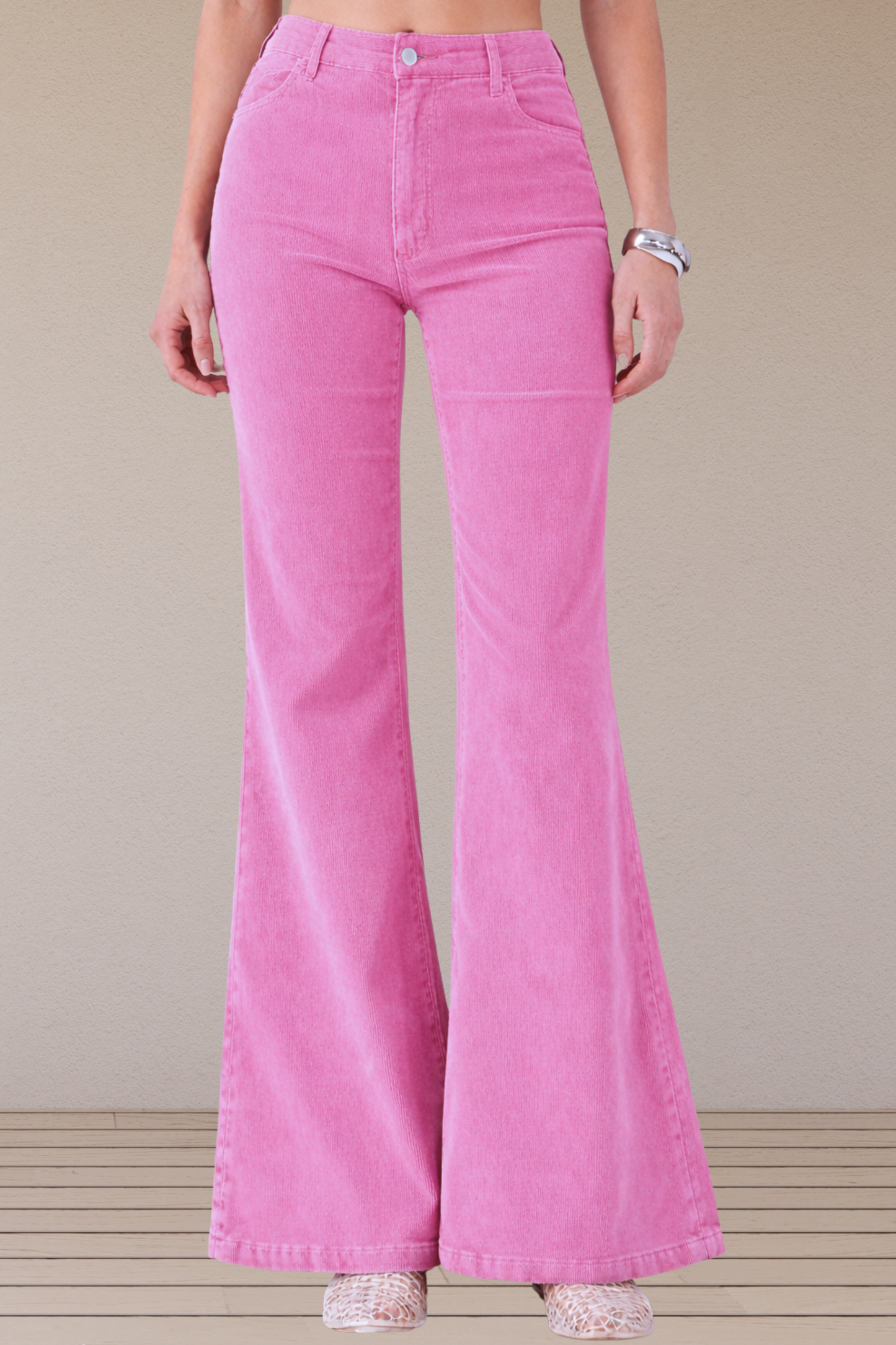 Pink Corduroy Bell Bottom
