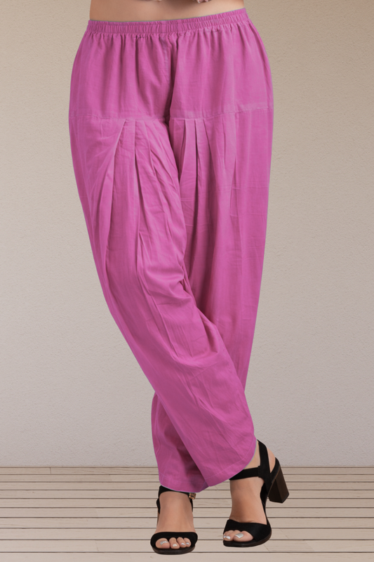 Fuchsia Pink Easy Fit Cotton Salwar