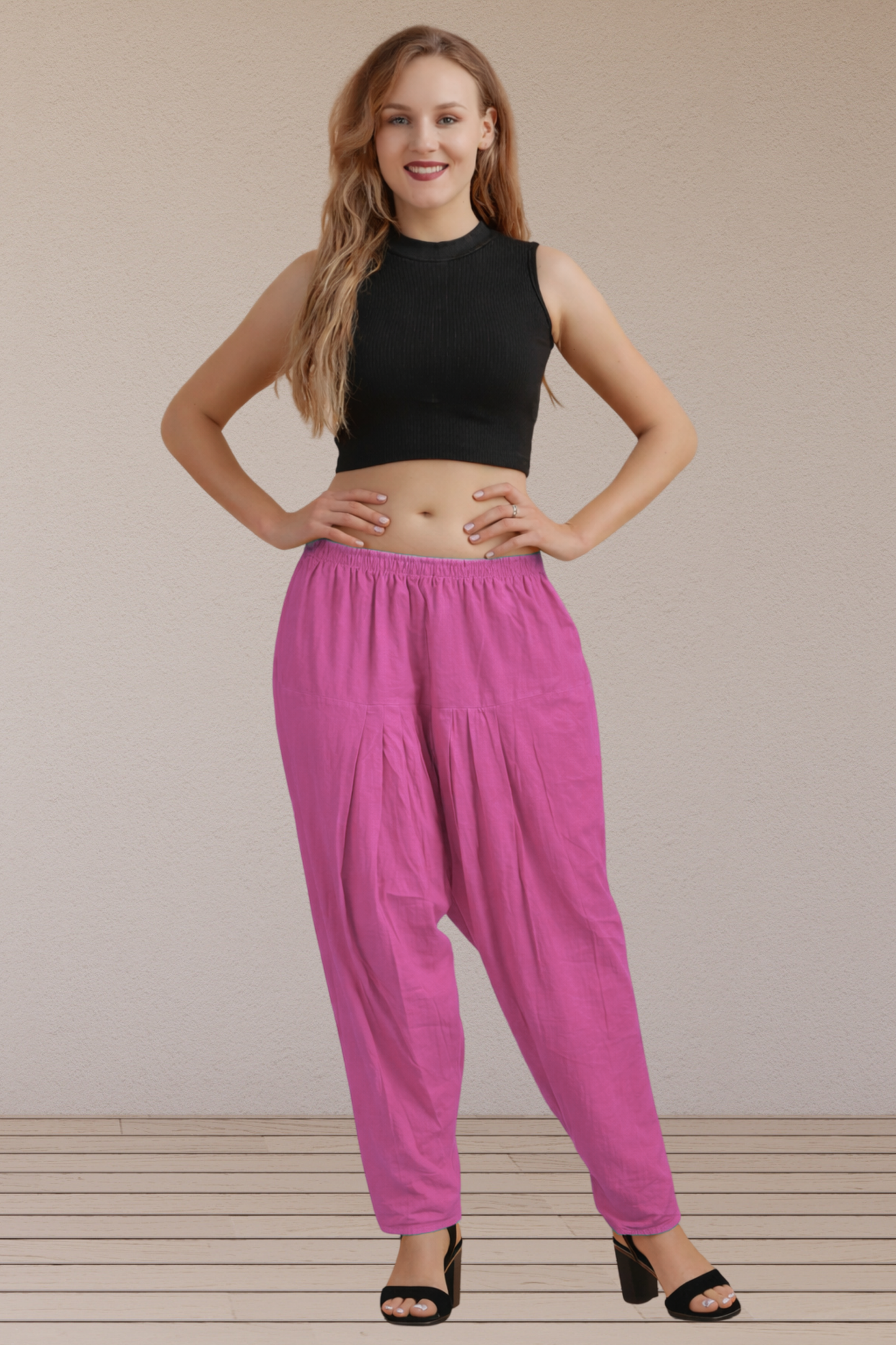 Fuchsia Pink Easy Fit Cotton Salwar