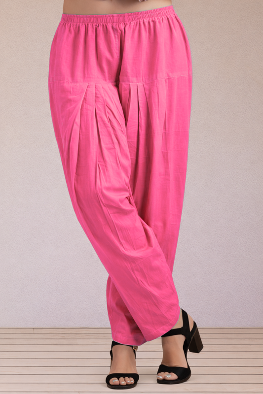 Pink Easy Fit Cotton Salwar