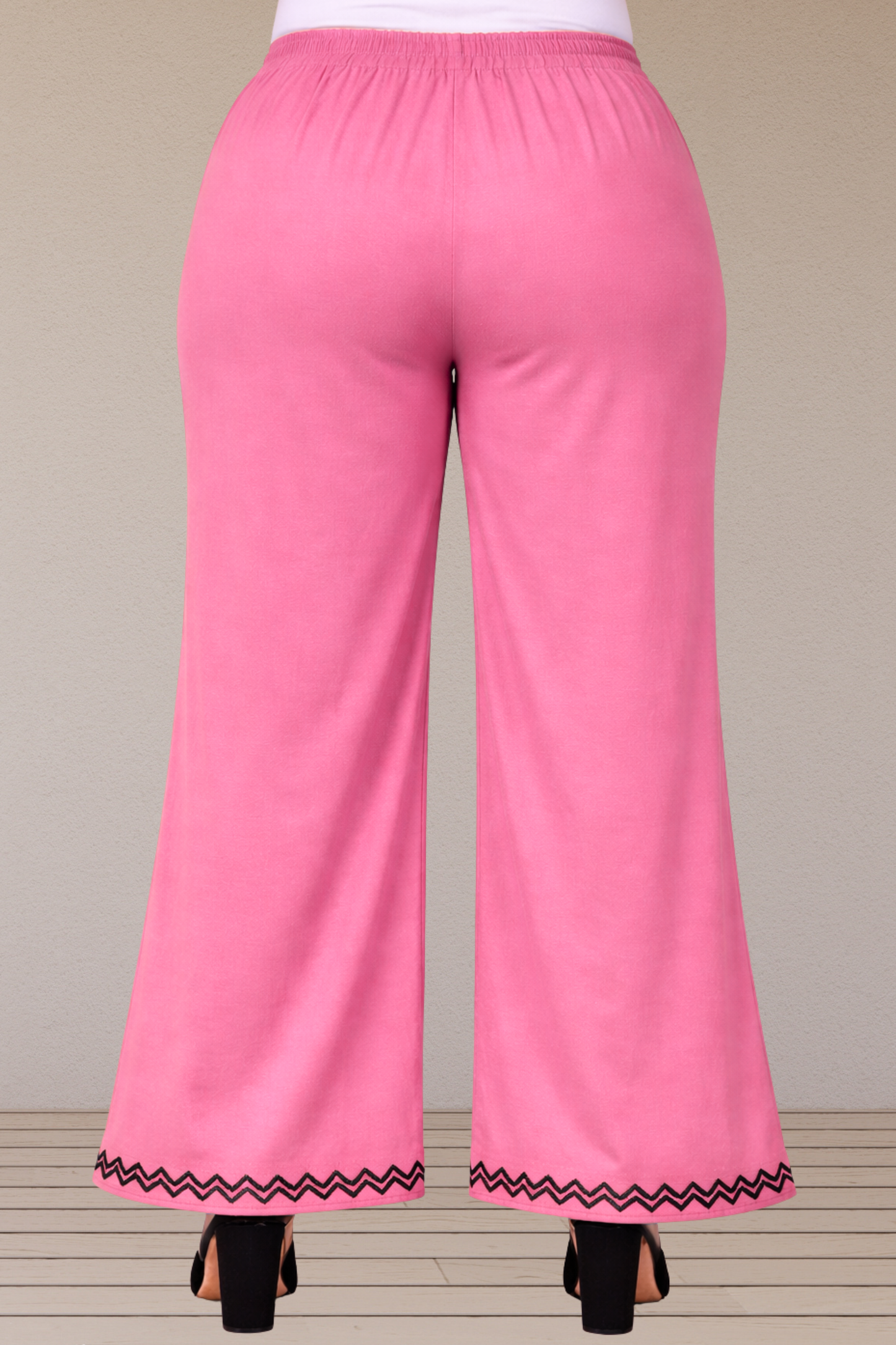 Pink Embellished Cotton Palazzo