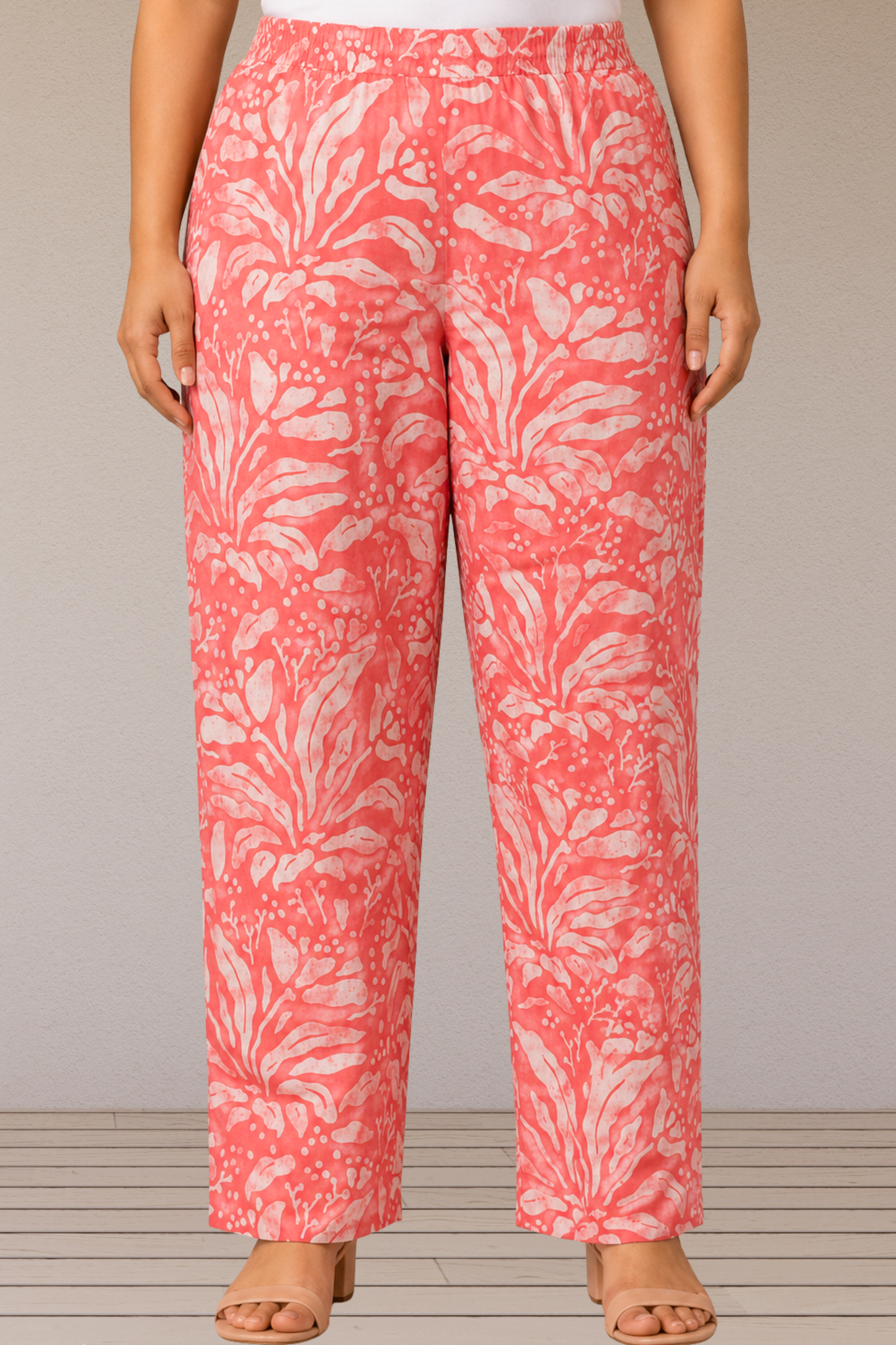 Pink Palm Cotton Palazzo