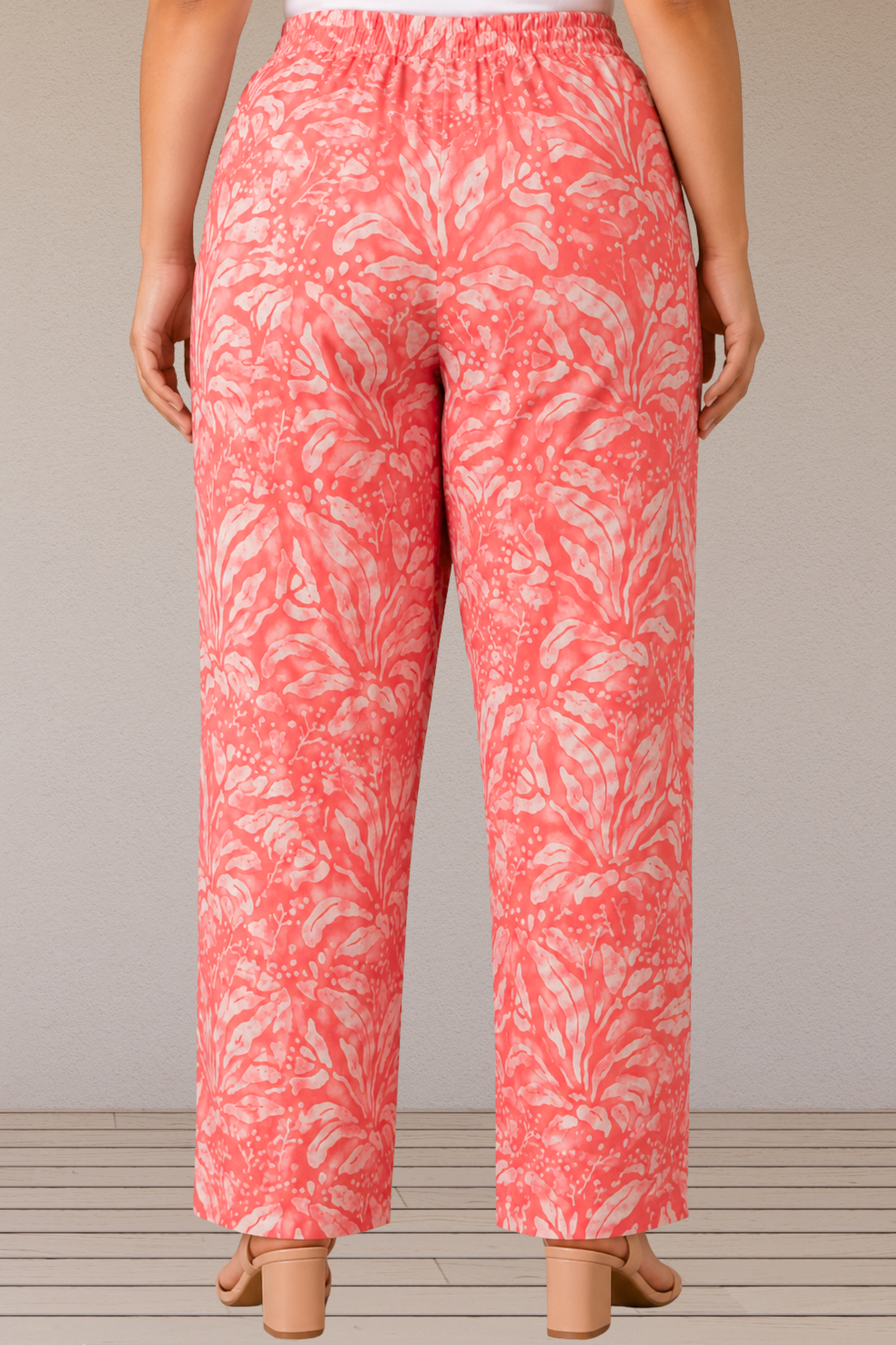 Pink Palm Cotton Palazzo