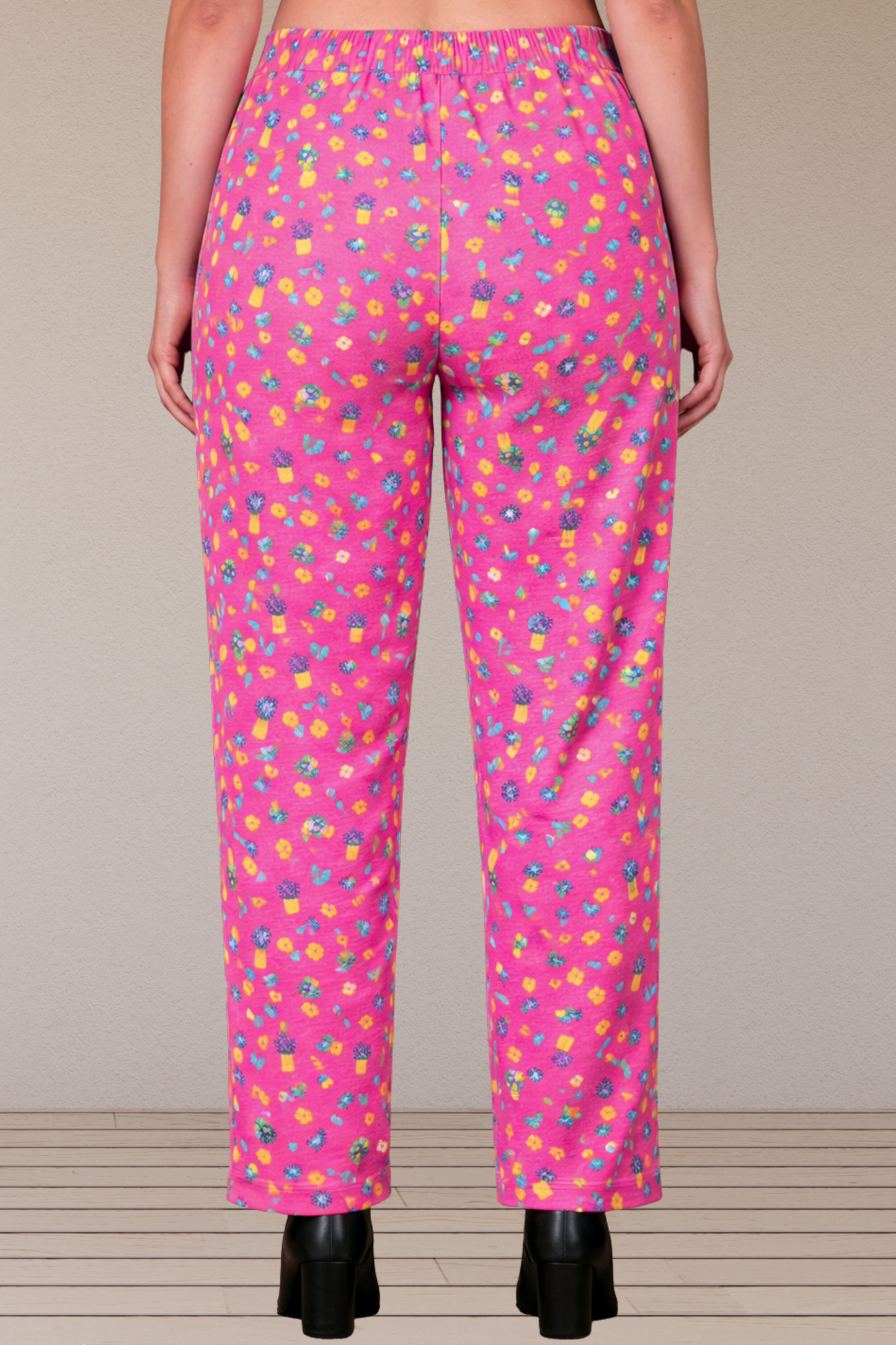 Pink Printed Lycra Pant