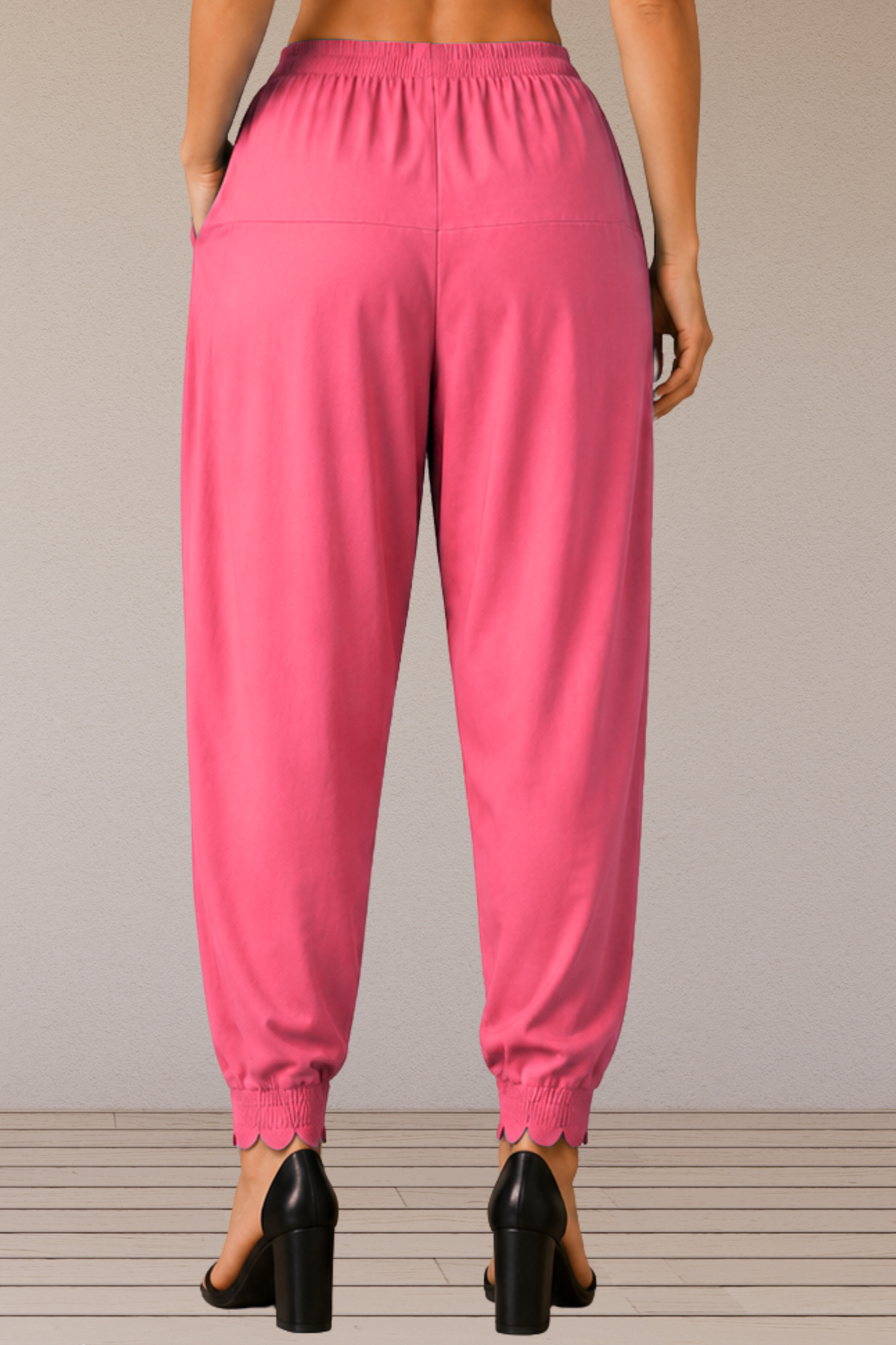 Pink Scallop Cut Salwar