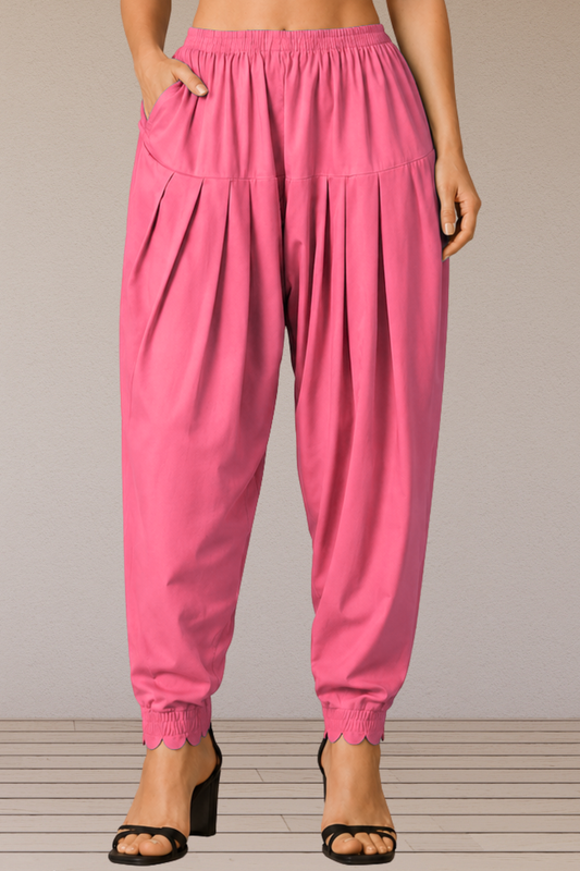 Pink Scallop Cut Salwar