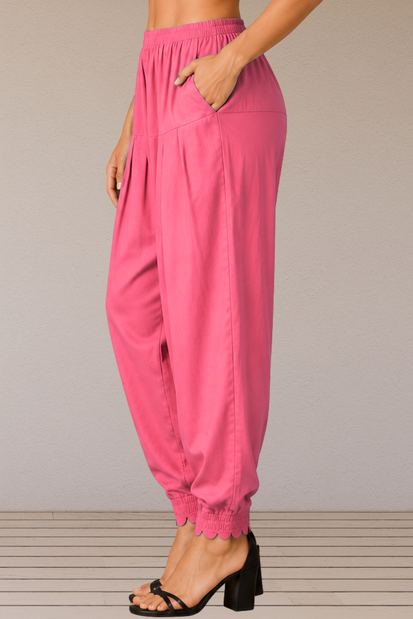 Pink Scallop Cut Salwar