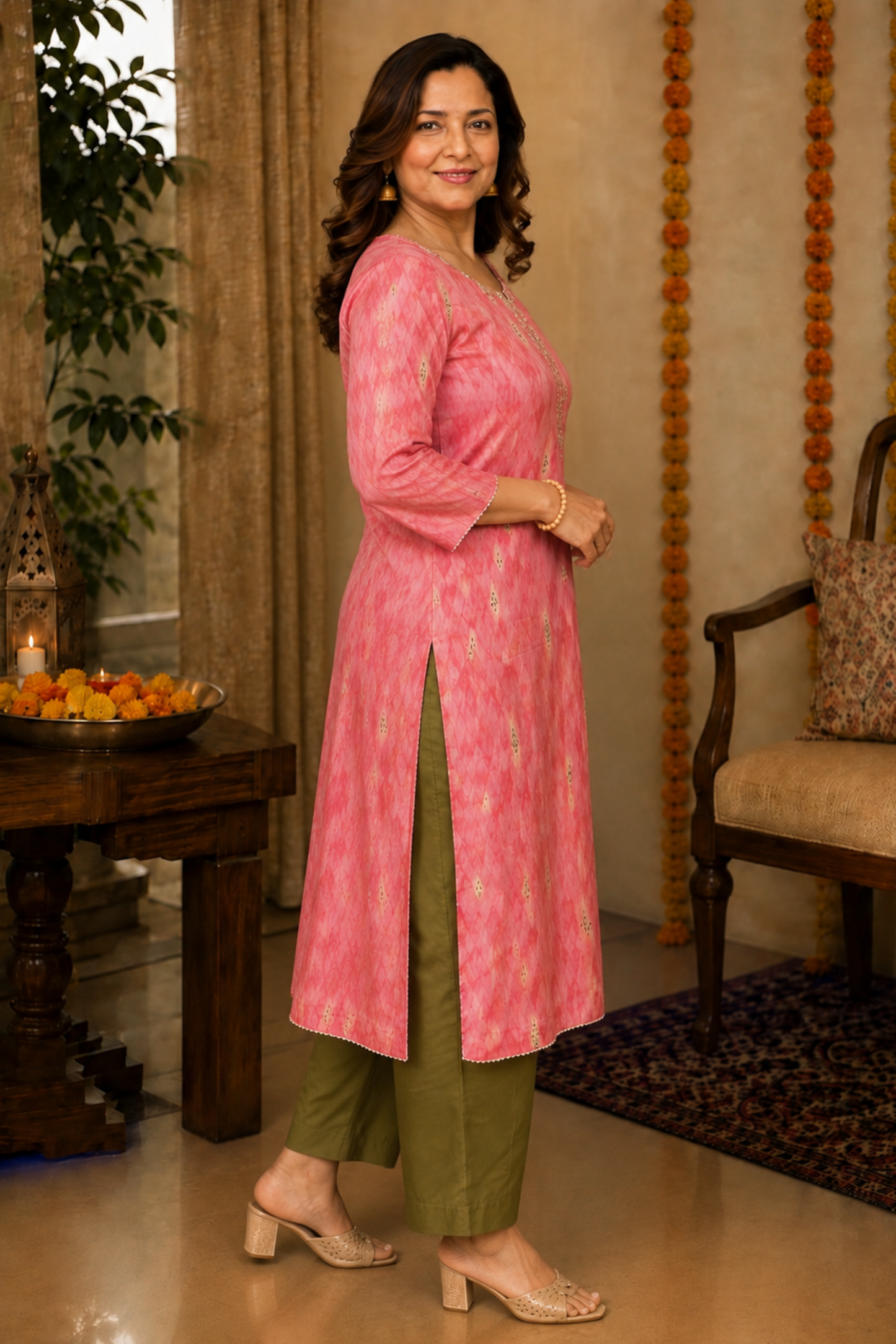 Pink Henna Muslin Suit Set