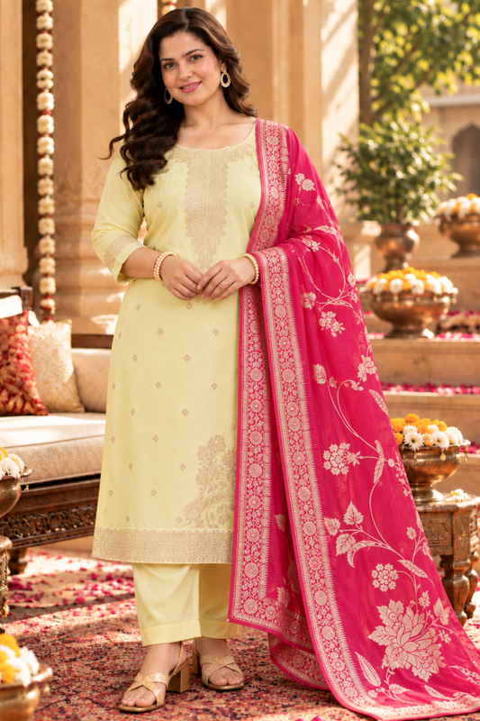 Pink Lemonade Jacquard Silk Suit